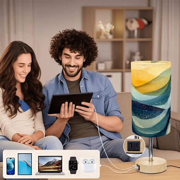 Oceanic USB Touch Lamp for Bedside Tables: Table Lamp - Picture 6 of 7